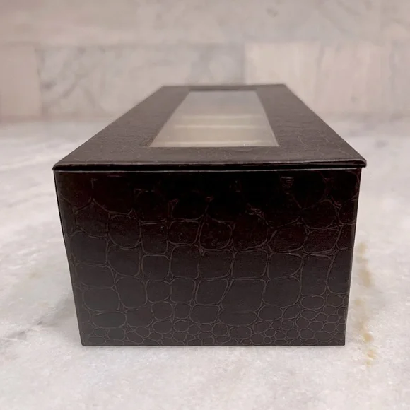 5 Slot Brown Crocodile Skin Pattern Leatherette Watch Box - Picture 7 of 9